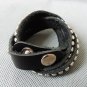 Adjustable hand-made Brown Leather stainless steel Rivets bracelet B2