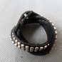 Adjustable hand-made Brown Leather stainless steel Rivets bracelet B2