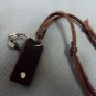 Brown real Leather and alloy feather pendant adiustable necklace N2