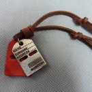 Brown real Leather and alloy feather pendant adiustable necklace N4