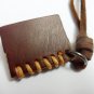 Brown real Leather alloy skull and book pendant adiustable necklace N5