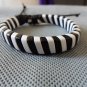 Adjustable black leather and Multicolour cotton ropes bracelet 25S