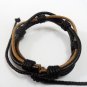 Adjustable leather and Multicolour cotton ropes bracelet 38S
