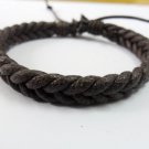 Adjustable leather and Multicolour cotton ropes bracelet 39S
