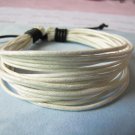 Adjustable leather and Multicolour cotton ropes bracelet 48S