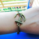 Adjustable Vintage Anchor Bracelet with Chian Cuff Bracelet Chian Bracelet Vintage bracelet 458S