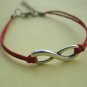 Red Ropes Steampunk Bracelet antique silver karma bracelet,Infinity Wish Bracelet 606S