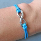 Blue Ropes Steampunk Bracelet antique silver karma bracelet,Infinity Wish Bracelet 605S