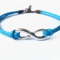 Blue Ropes Steampunk Bracelet antique silver karma bracelet,Infinity Wish Bracelet 605S