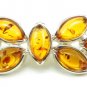 Sterling silver BANGLE with genuine honey BALTIC AMBER stones
