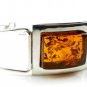 Cognac Baltic Amber Bangle - Sterling Silver