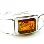 Cognac Baltic Amber Bangle - Sterling Silver
