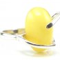 Sterling silver RING with genuine butter BALTIC AMBER stone  - size M