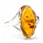 Art nouveau butterfly RING with genuine multicolor BALTIC AMBER stones - size L