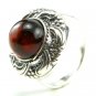 .925 silver RING with genuine cognac BALTIC AMBER stone - size N 1/2