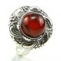 .925 silver RING with genuine cognac BALTIC AMBER stone - size N 1/2