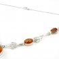 Sterling silver CELTIC DESIGN NECKLACE with genuine cognac BALTIC AMBER