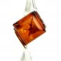 Sterling silver RING with genuine cognac BALTIC AMBER stone - size P 1/2
