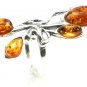 Sterling silver RING with genuine cognac BALTIC AMBER stones - size L