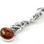VIRGO ZODIAC PENDANT with genuine cognac BALTIC AMBER - Sterling Silver