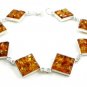 HONEY BALTIC AMBER BRACELET - STERLING SILVER - 21.5cm