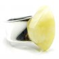 Silver RING with butter BALTIC AMBER - size Q - Adjustable