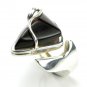Silver RING with black cherry BALTIC AMBER - size M - Adjustable