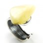 Silver RING with butter BALTIC AMBER - size R - Adjustable