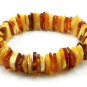 Handmade stretchable BRACELET with genuine cognac and butter BALTIC AMBER beads