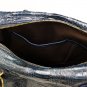 Navy Blue Adjustable Side Locks Water Snake Leather Handbag