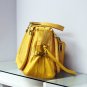 Yellow Adjustable Side Locks Water Snake Leather Handbag