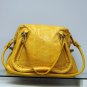 Yellow Adjustable Side Locks Water Snake Leather Handbag