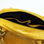 Yellow Adjustable Side Locks Water Snake Leather Handbag