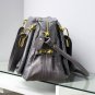 Gray Adjustable Side Locks Water Snake Leather Handbag
