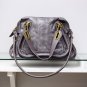 Gray Adjustable Side Locks Water Snake Leather Handbag