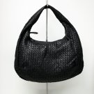 Black Woven Leather Handbag