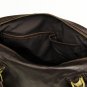 Brown Adjustable Side Locks Leather Handbag