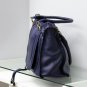 Navy Blue Leather Handbag