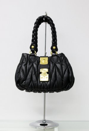 Gray Leather Handbag
