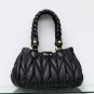 Gray Leather Handbag