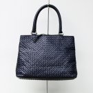Navy Blue Woven Double Tote