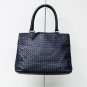Navy Blue Woven Double Tote
