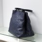 Navy Blue Woven Double Tote