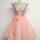 Cap Sleeves A-Line Homecoming Dress Beautiful Lace dress L003