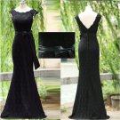 Sexy mermeid wedding dress, black lace wedding dress ,long dress for wedding L190