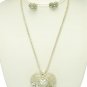 Silver Heart Necklace Set