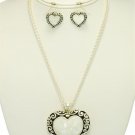 Mother of Pearl Heart Necklace Set