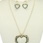 Mother of Pearl Heart Necklace Set