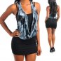 HALTER DRAPED FRONT SEXY MINI DRESS