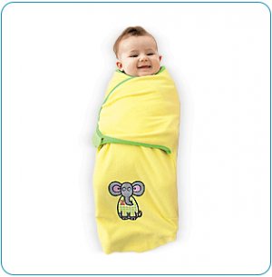 Tiny Tillia Austin Elephant Microfleece Swaddle Blanket (0-3 months)